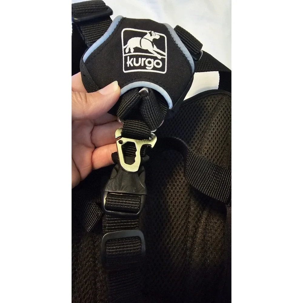 Kurgo Baxter Dog Backpack Blk/Orange Zip Saddle Bags Hiking Running Walking